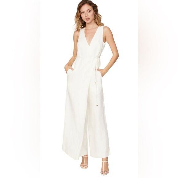 Rosetta Getty Collective White Apron Jumpsuit Size 2 - Picture 1 of 8